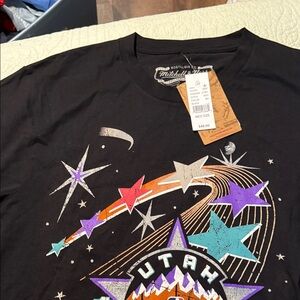Mitchell & Ness Black Utah Starburst Tee